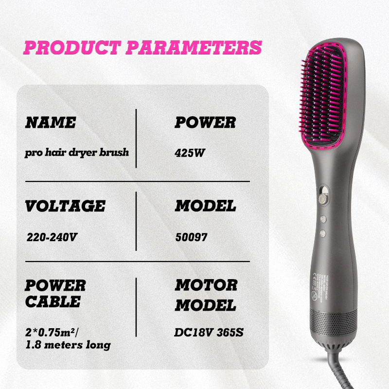 DSP Danson dvostruka četka za kosu za izravnavanje s keramičkim premazom, žično napajanje 220V, 425W, pogodna za mokru i suhu kosu