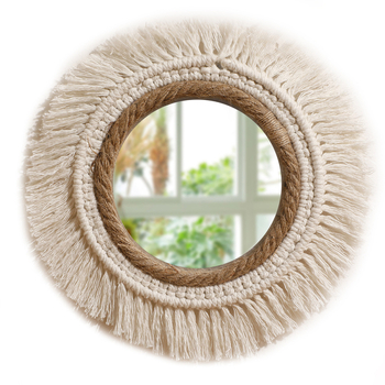 Pakabinamasis veidrodis iš medvilnės gijos, audimas, pastoralaus stiliaus, prekės ženklas ArtiLady