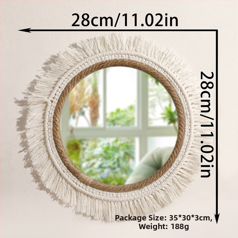 Pakabinamasis veidrodis iš medvilnės gijos, audimas, pastoralaus stiliaus, prekės ženklas ArtiLady