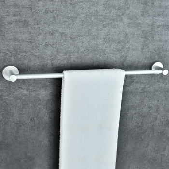 Bară pentru prosoape din aluminiu spațial, cu o singură tijă, finisaj mat argintiu, stil modern minimalist, încărcare 15 kg
