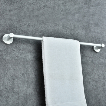 Bară pentru prosoape din aluminiu spațial, cu o singură tijă, finisaj mat argintiu, stil modern minimalist, încărcare 15 kg