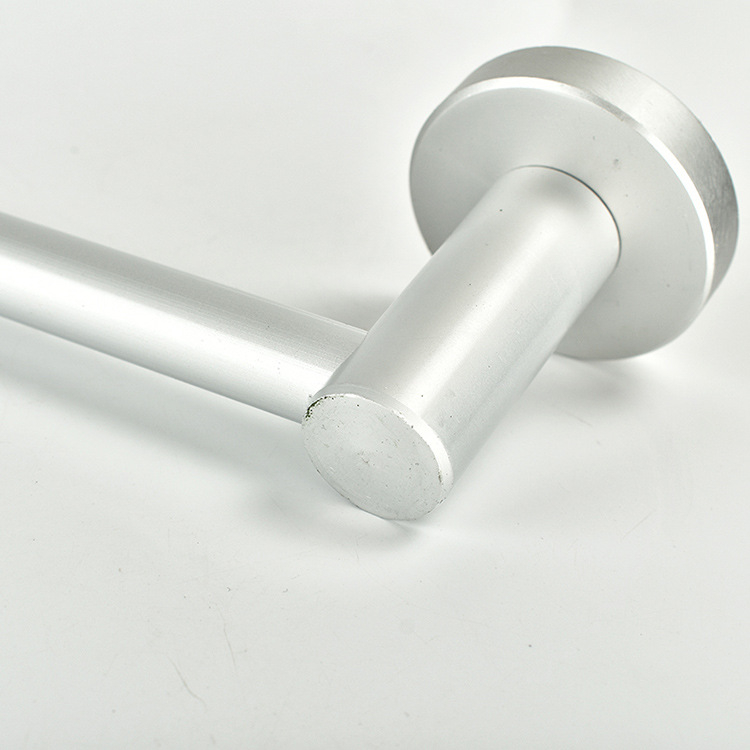 Bară pentru prosoape din aluminiu spațial, cu o singură tijă, finisaj mat argintiu, stil modern minimalist, încărcare 15 kg