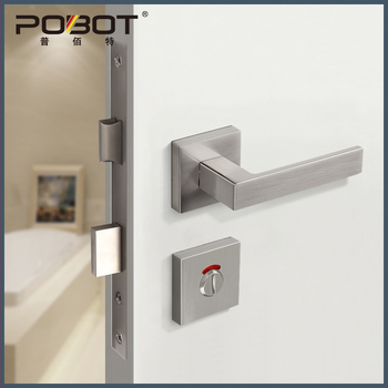 Iekštelpu durvju indikatora slēdzene, modelis PBT-55, kvadrātiska indikatora slēdzene, materiāls cinka sakausējums, tips: roktņa slēdzene, piemērots koka un metāla durvīm