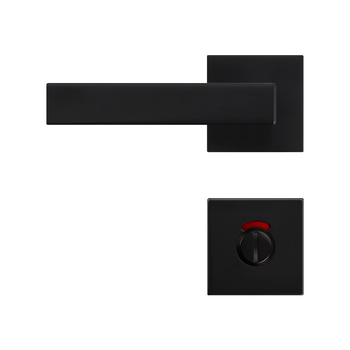 Fürdőszobai ajtózár jelzővel – modell PBT-55, négyzetes jelzőzár, anyag: cink ötvözet, típus: fogantyúzár, alkalmazható fa- és fémajtókhoz