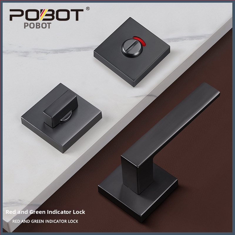 Iekštelpu durvju indikatora slēdzene, modelis PBT-55, kvadrātiska indikatora slēdzene, materiāls cinka sakausējums, tips: roktņa slēdzene, piemērots koka un metāla durvīm