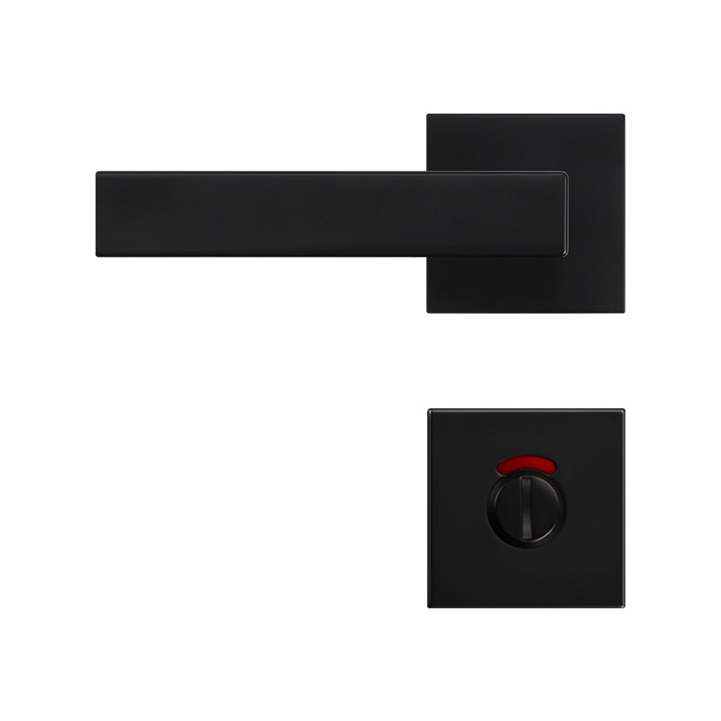 Fürdőszobai ajtózár jelzővel – modell PBT-55, négyzetes jelzőzár, anyag: cink ötvözet, típus: fogantyúzár, alkalmazható fa- és fémajtókhoz