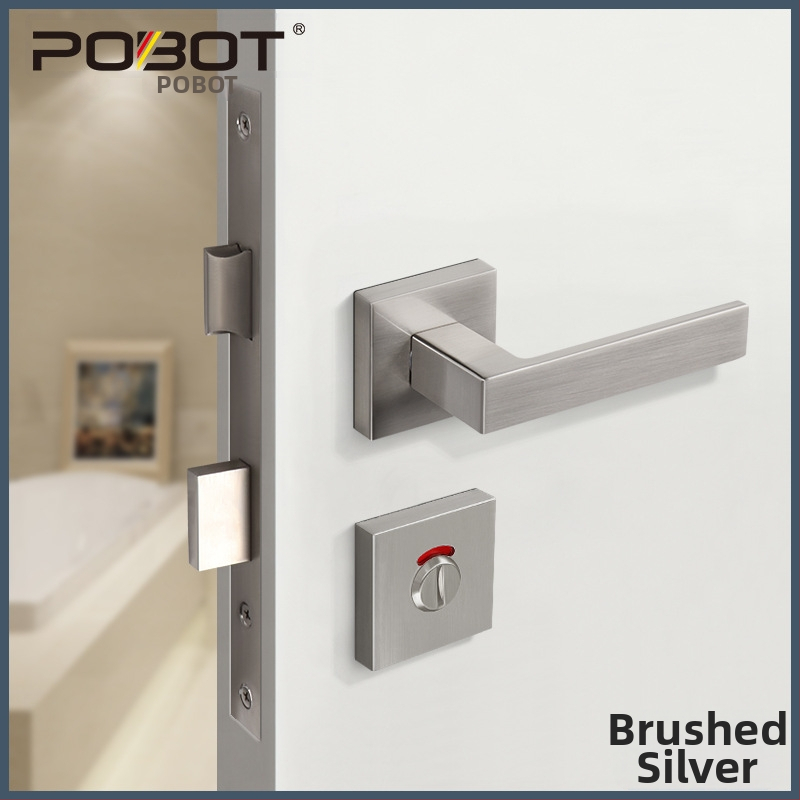 Iekštelpu durvju indikatora slēdzene, modelis PBT-55, kvadrātiska indikatora slēdzene, materiāls cinka sakausējums, tips: roktņa slēdzene, piemērots koka un metāla durvīm