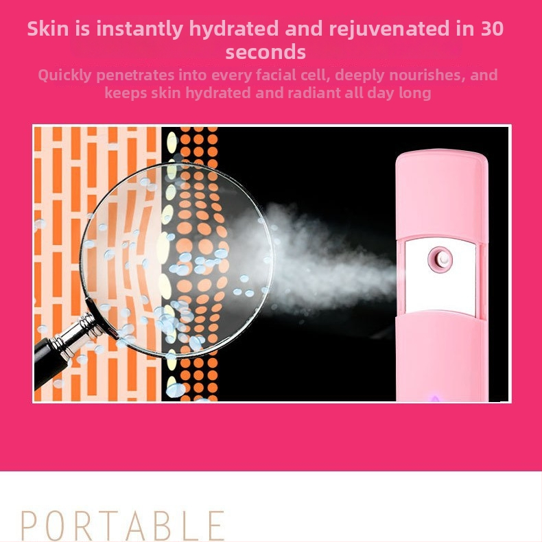 Συσκευή ψεκασμού υγρασίας προσώπου, κρύος ομίχλη, 1η ρύθμιση, 31-60 s ομίχλη, ενσωματωμένη μπαταρία 300-500 mAh, αυτονομία 1-3 ώρες