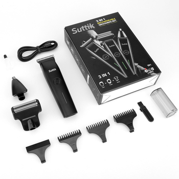 Mașină electrică de tuns păr, fără fir, reîncărcabilă, cu motor cu perii, lame din oțel inoxidabil, baterie încorporată 1000–1200 mAh, autonomie 1–3 ore, cap de tăiere detașabil și lavabil