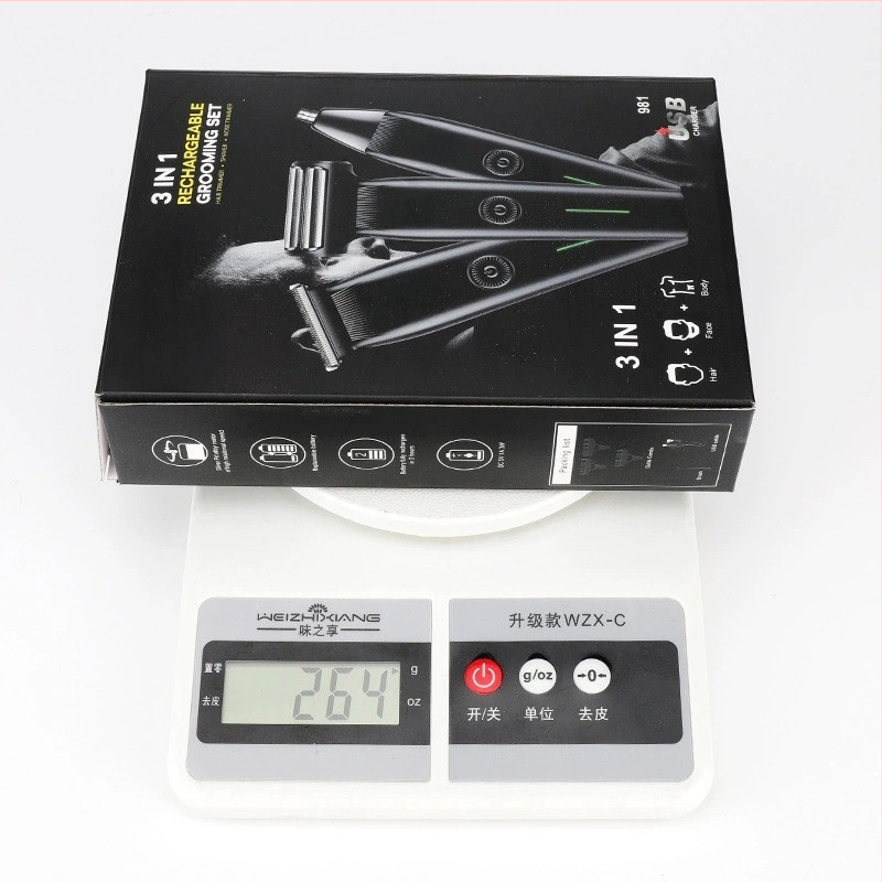 Mașină electrică de tuns păr, fără fir, reîncărcabilă, cu motor cu perii, lame din oțel inoxidabil, baterie încorporată 1000–1200 mAh, autonomie 1–3 ore, cap de tăiere detașabil și lavabil