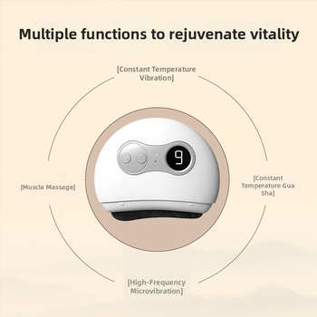 GS-03 Elektrinis gua sha veido masažas įtaisas veidui, 4 greičiai, temperatūra 36–47°C, įkrovimas, ABS
