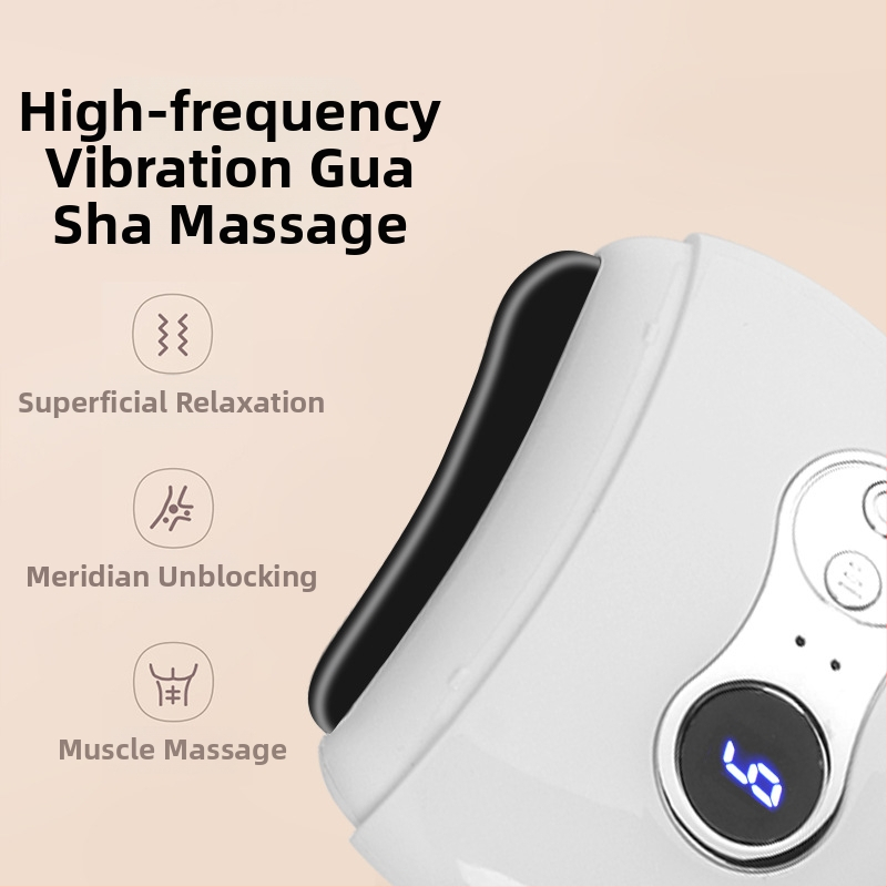 GS-03 Elektriskais gua sha sejas masieris, uzlādējams, 4 ātrumi, temperatūra 36–47°C, ABS