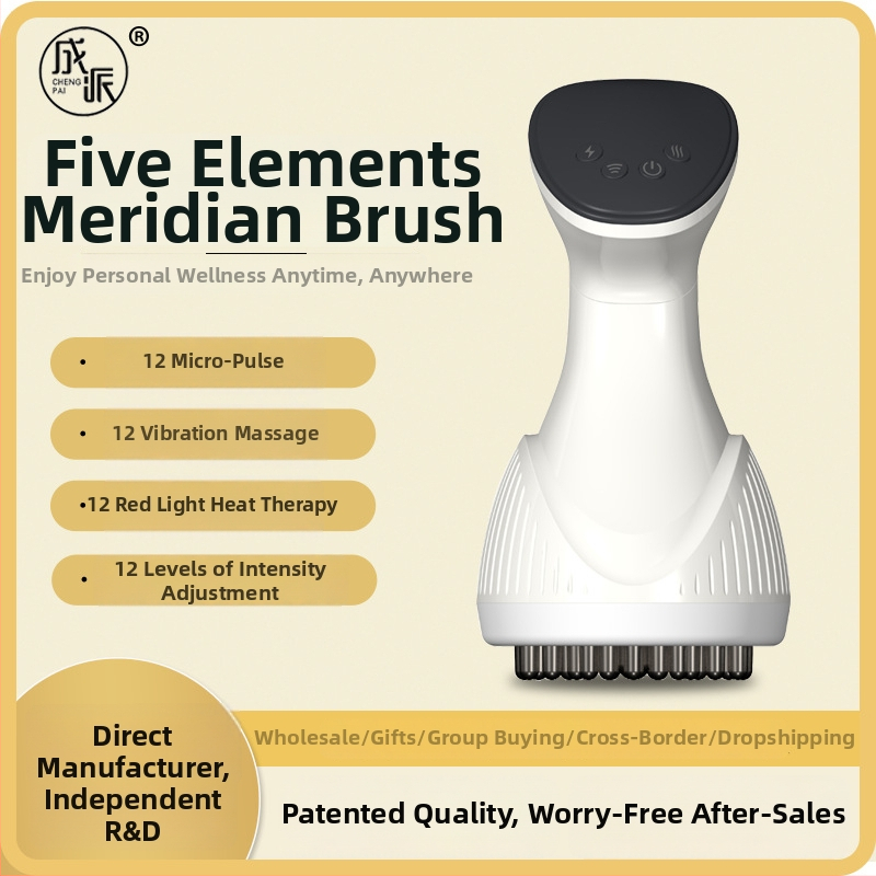 Elektrický masáž Meridián pre domáce použitie s masážou brucha, vibráciami ramien a krku, červeným svetlom a teplom – nabíjateľný, ovládanie tlačidlom, model JLS-666, 40–55°C, 1500mAh, ABS