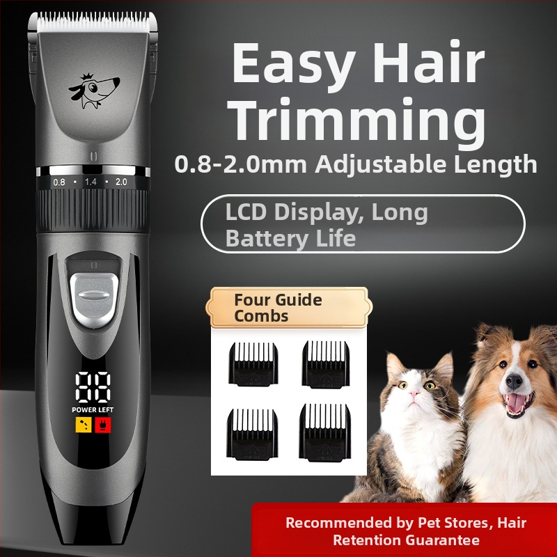 Šunų plaukų kirpimo aparatas didelėms veislėms, galingas tylus elektrinis kirpėjas, Ding Nai, licencijuojamas privat label, skaitmeninis ekranas