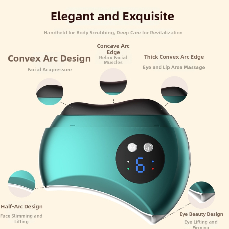 Elektriskā apkures masāžas plāksne sejas un ķermeņa masāžai – USB barošana, mehāniskā vadība, temperatūras regulēšana, ABS plastmasa, 600 mAh akumulatora jauda