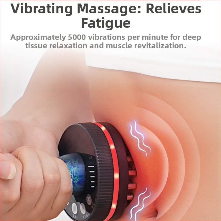 Elektrisks meridiānu masāžas birste ar gua sha funkciju, modelis JL-102, uzlādējamā, 2000 mAh akumulators, temperatūras kontrole 0–55°C, ABS korpuss