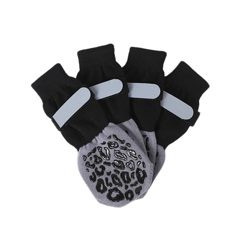 Kojinės gyvūnėliams šunims ir katėms — leopardo raštas, medvilnė, sunkus plokščias audimas mašina, satino apdaila, tinkama visoms sezonoms