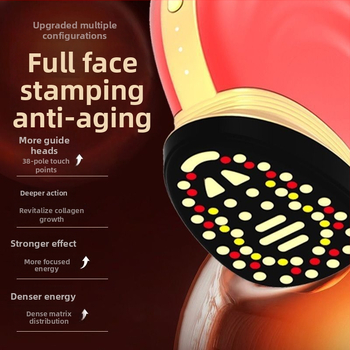 38 elektrodų mikro srovės veido įrenginys pakėlimui, formavimui, atnaujinimui, kontūravimui ir spalvotam šviesai — visas veidas, nešiojamas, įmontuota 800–1000mAh baterija, IPX1