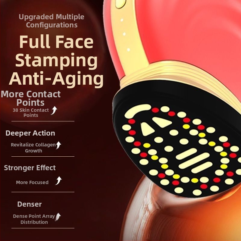 38 elektrodų mikro srovės veido įrenginys pakėlimui, formavimui, atnaujinimui, kontūravimui ir spalvotam šviesai — visas veidas, nešiojamas, įmontuota 800–1000mAh baterija, IPX1