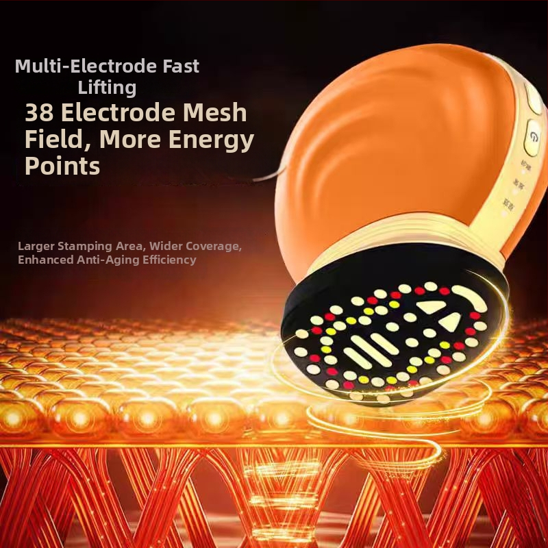 38 elektrodų mikro srovės veido įrenginys pakėlimui, formavimui, atnaujinimui, kontūravimui ir spalvotam šviesai — visas veidas, nešiojamas, įmontuota 800–1000mAh baterija, IPX1