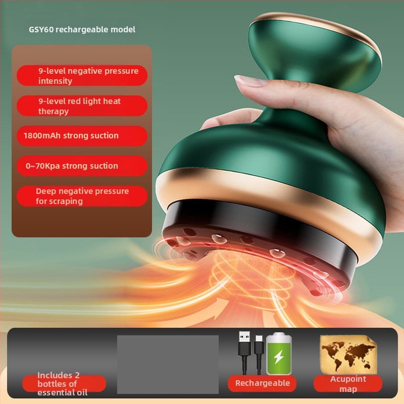Elektrisks meridiānu masāžas un vakuuma stimulējošs līdzeklis visam ķermenim, atkārtoti uzlādējams, pogu vadība, modeļa GSY, 9 temperatūras līmeņi, 2000 mAh akumulators