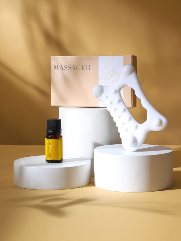 Gua sha tábla arckezelésre és testmasszázshoz, természetes gyanta anyag, márka Meihan, súly 48 g