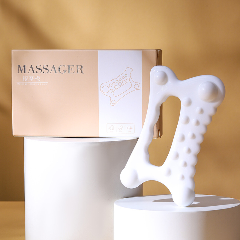 Gua sha tábla arckezelésre és testmasszázshoz, természetes gyanta anyag, márka Meihan, súly 48 g