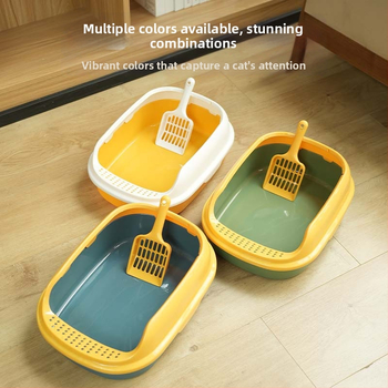 Kaķu smilšu kaste, kvadrātiska forma, PP materiāls, piemērots kaķiem, bez viedajām funkcijām, standarta specifikācija