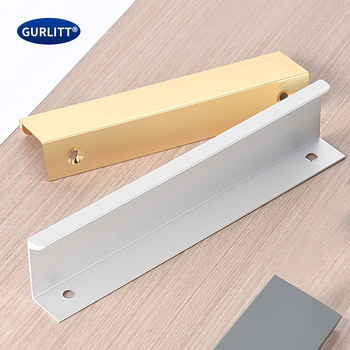 Mâner de mobilier invizibil, lung din aluminiu pentru ușă de mobilier, stil modern minimalist, turnare prin presiune, fără găuri