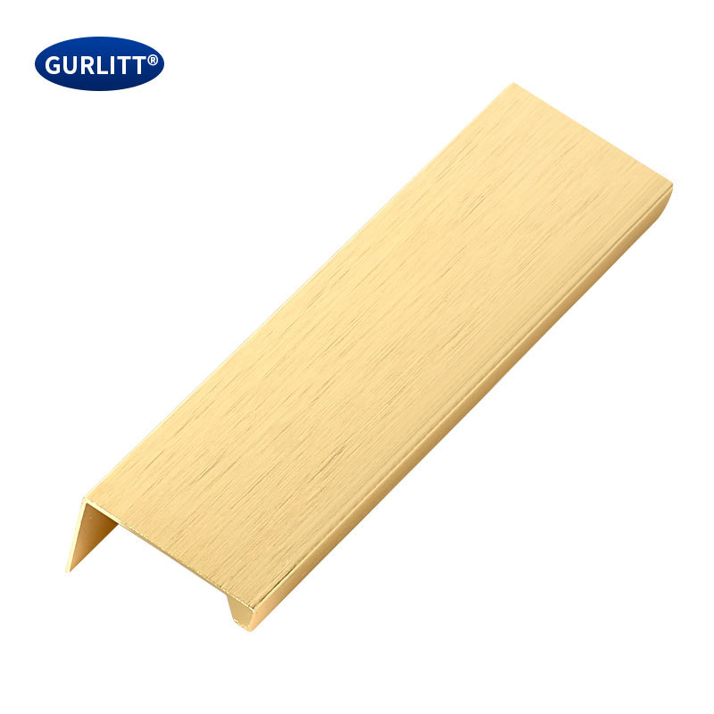 Mâner de mobilier invizibil, lung din aluminiu pentru ușă de mobilier, stil modern minimalist, turnare prin presiune, fără găuri