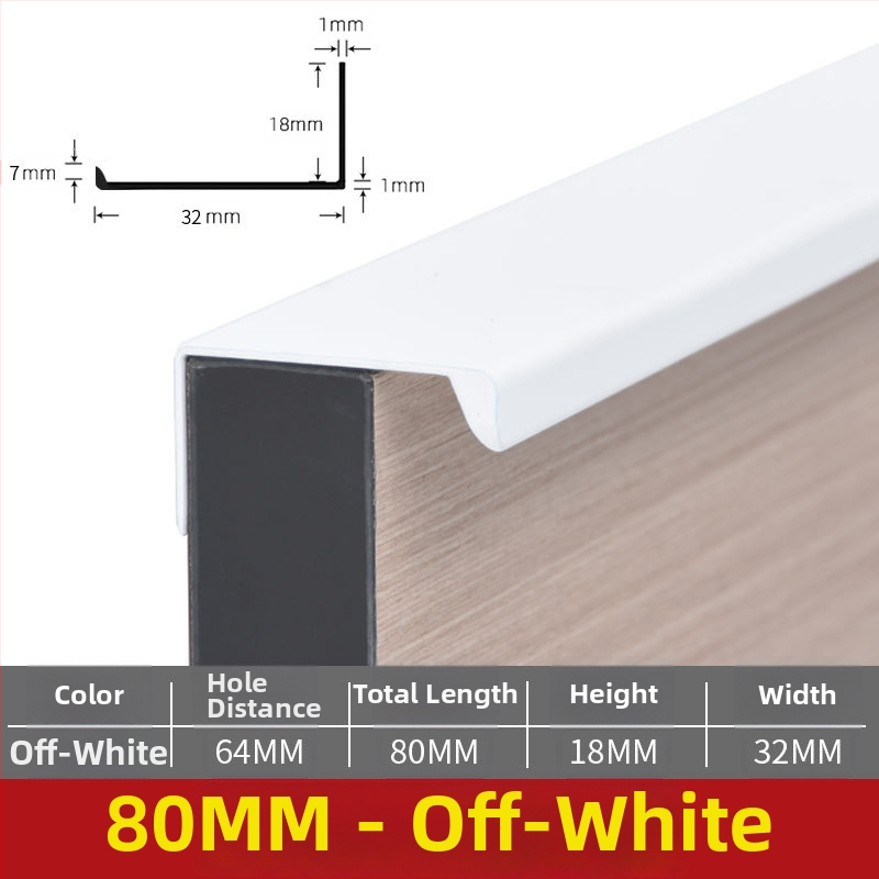 Mâner de mobilier invizibil, lung din aluminiu pentru ușă de mobilier, stil modern minimalist, turnare prin presiune, fără găuri