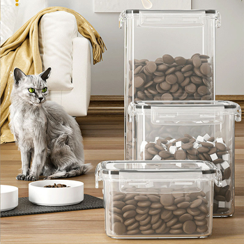 Пластмасов контейнер за храна за домашни любимци, влагозащитен и запечатан, обем 800–1000 мл, Yanghua