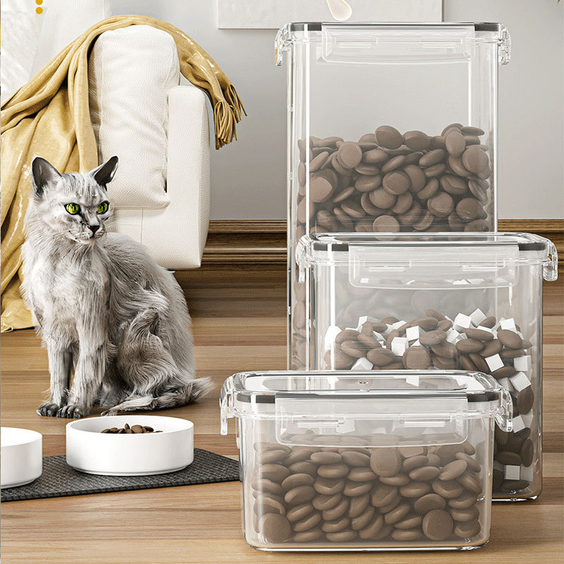 Пластмасов контейнер за храна за домашни любимци, влагозащитен и запечатан, обем 800–1000 мл, Yanghua
