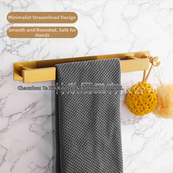 Nerūdijančio plieno rankšluosčių laikiklis, sieninis be gręžimo, vienos strypo vonios kambariui