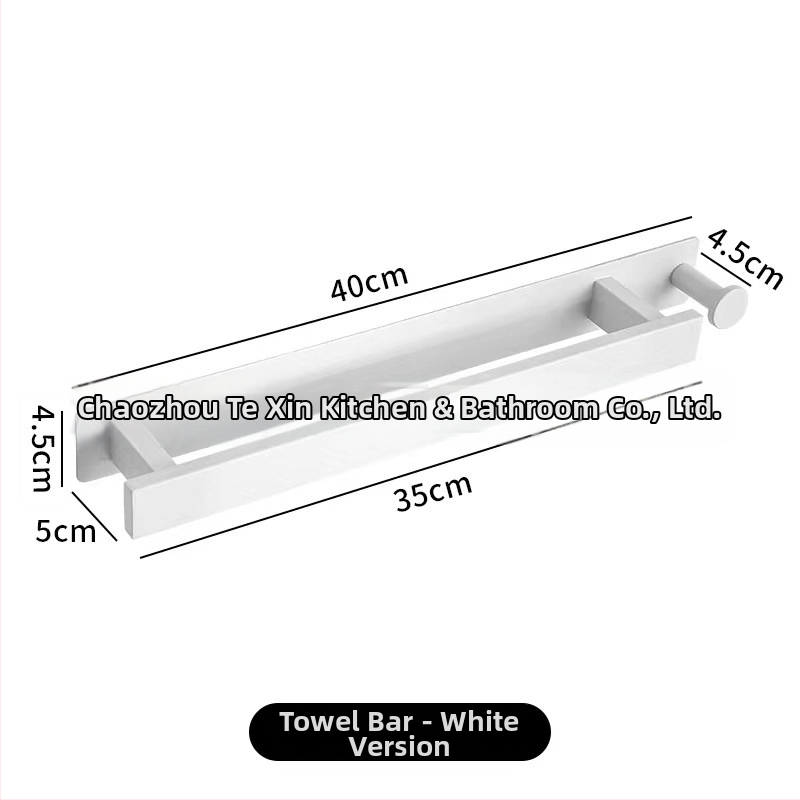 Nerūdijančio plieno rankšluosčių laikiklis, sieninis be gręžimo, vienos strypo vonios kambariui