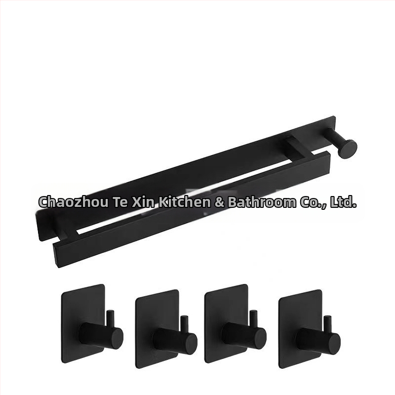 Nerūdijančio plieno rankšluosčių laikiklis, sieninis be gręžimo, vienos strypo vonios kambariui