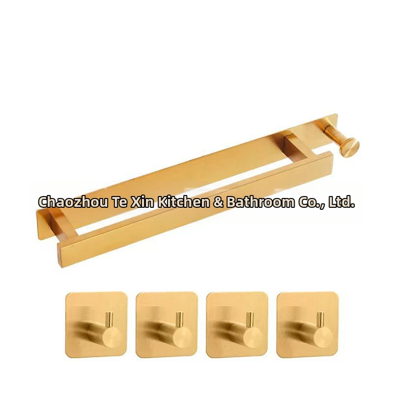 Nerūdijančio plieno rankšluosčių laikiklis, sieninis be gręžimo, vienos strypo vonios kambariui