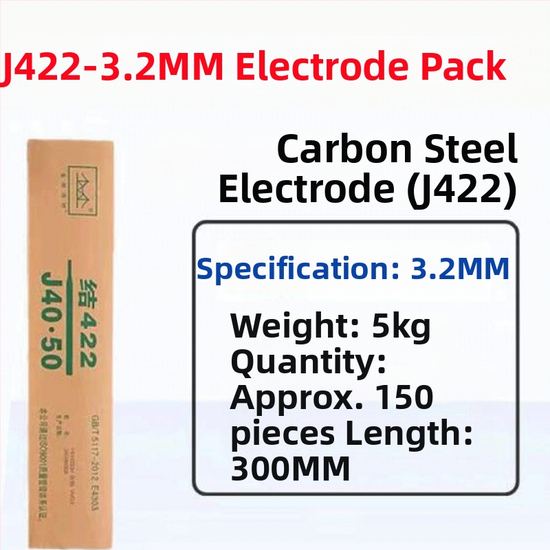 Suvirinimo elektroda J422, atspari dėvėjimuisi ir lipimui, įprastas anglies plienas, kietumas 42 HRC, darbinė temperatūra 0-50°C.
