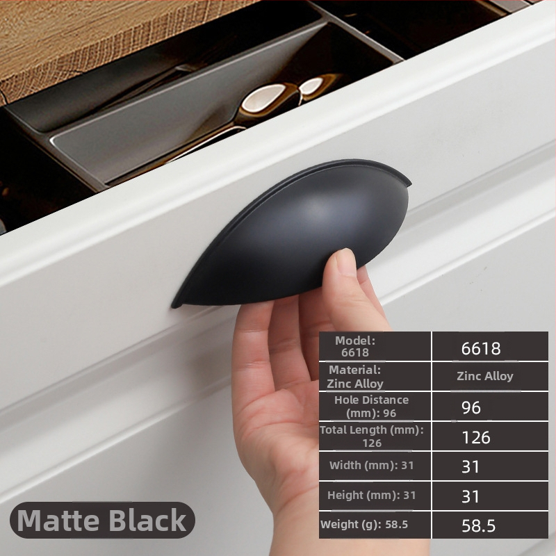 Spintelės rankena su pusapvaliu ausų dizainu, cinko lydinys, modelis 6618, elektroplakavimas