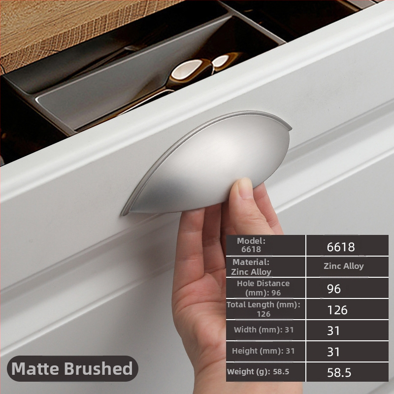 Spintelės rankena su pusapvaliu ausų dizainu, cinko lydinys, modelis 6618, elektroplakavimas