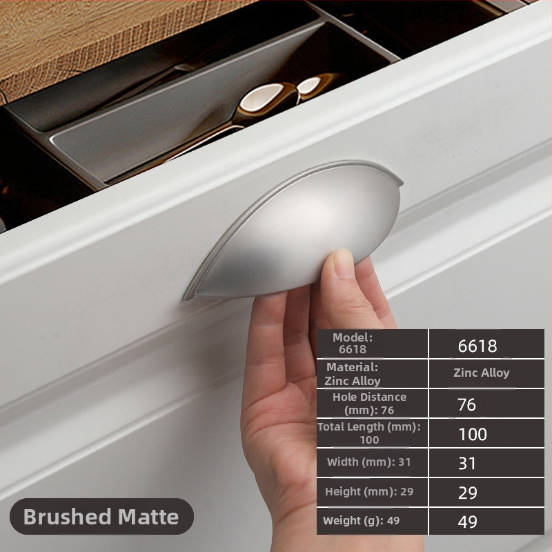 Spintelės rankena su pusapvaliu ausų dizainu, cinko lydinys, modelis 6618, elektroplakavimas