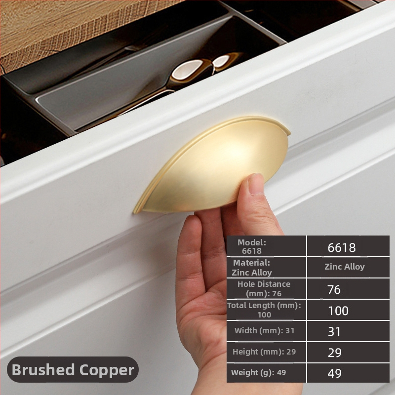 Spintelės rankena su pusapvaliu ausų dizainu, cinko lydinys, modelis 6618, elektroplakavimas