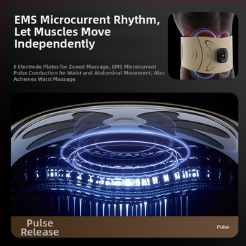 Juosmens masažuoklis su EMS impulsais, mikro srovės šildymas, vibracija ir karštas suspaudimas, 4 masažo galvutės, baterijų maitinimas YM-03