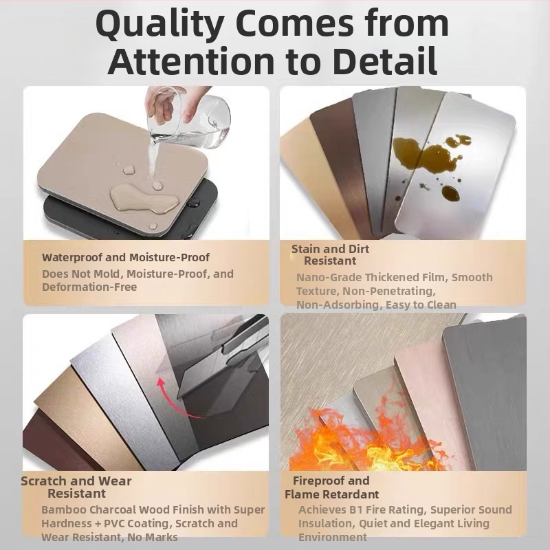 PVC sienas panelis, plakans, Jauns ķīniešu stils, skaņas izolācijas indekss 001, siltuma vadītspēja 001