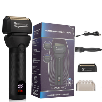 Електрическа самобръсначка с метален корпус, плаваща глава, глава с две остриета, водоустойчива за миене, вградена батерия 500–800 mAh, работа над 60 минути, презареждаем модел