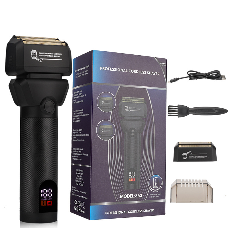 Електрическа самобръсначка с метален корпус, плаваща глава, глава с две остриета, водоустойчива за миене, вградена батерия 500–800 mAh, работа над 60 минути, презареждаем модел