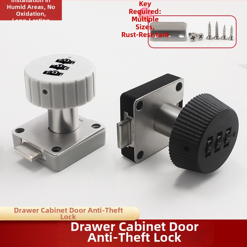 Mechaninės slaptažodžio spynos biuro baldams – Modelis 138; Medžiaga: cinko lydinys ir plastikas; Tinka stalčiams, bylų spintoms ir spintelėms; Paslėpta montavimo