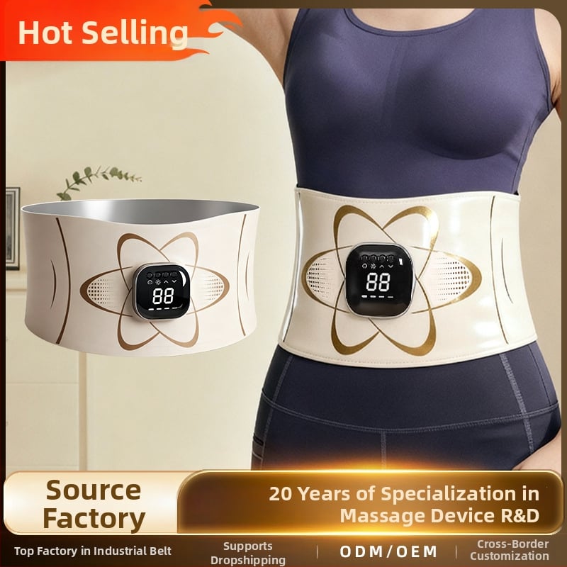 EMS impulsinis masažo diržas juosmeni — išmanus formavimo diržą su šildančiu kompresu, įkraunamas, 4 režimai, iki 4 masažo galvučių
