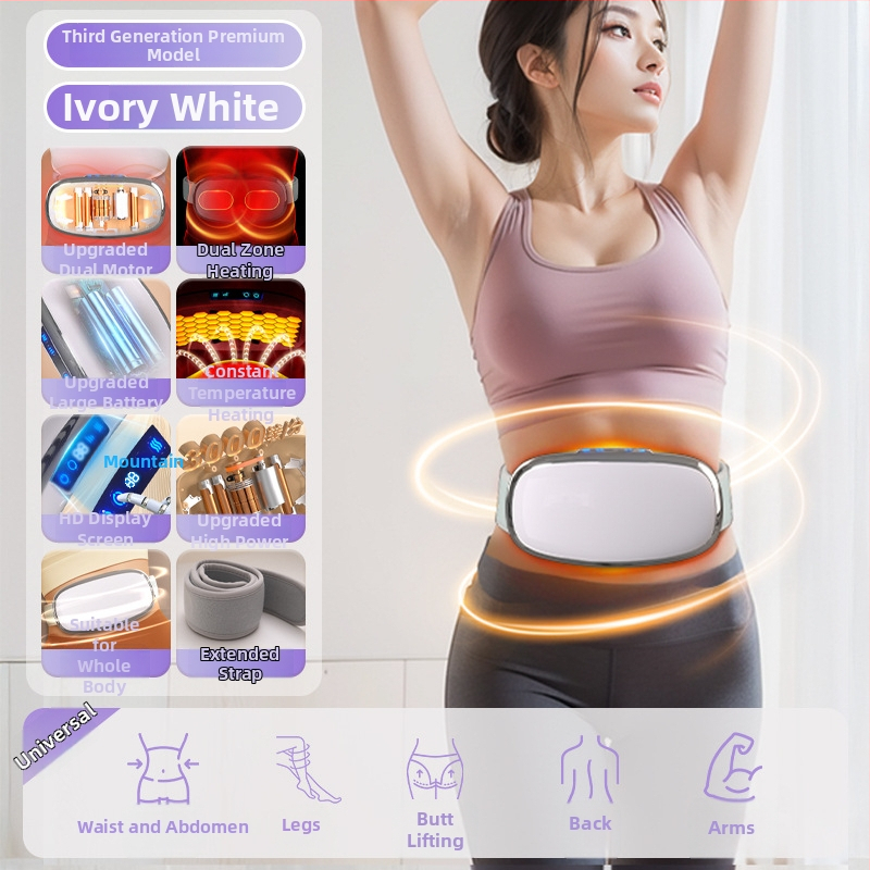 Enlong pilvo masažo juosta — įkraunama, kompiuterinio tipo valdymas, vibracija ir karšto suspaudimo masažas, 4 masažo galvutės, 4 lygiai