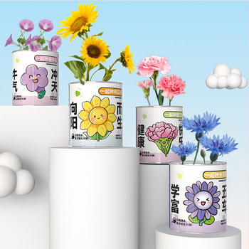 Mini potitaimed salapärases kastis istutamiseks: maasikas, gypsophila, morning glory; sobib klassile või õpilaste preemiaks